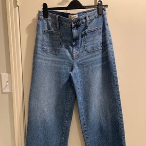 Madewell "med color denim "wide leg crop..patch pockets Price Firm
